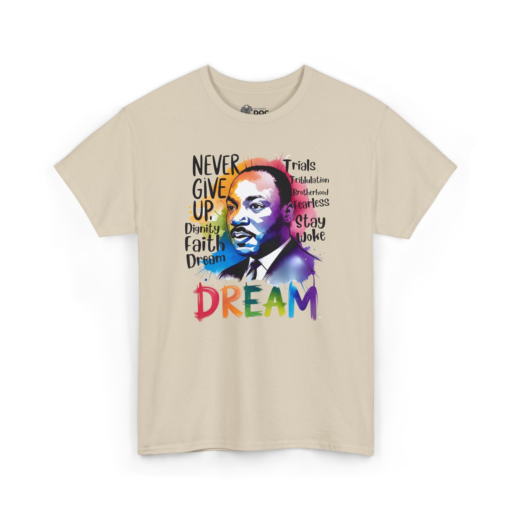 MLK Jr. Never Give Up - Unisex Heavy Cotton Tee